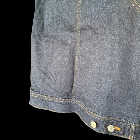 LANDSEND Classic Blue Denim Jean Jacket with Matte Silver Buttons - Picture 6 of 6